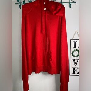 STYLE & CO CANDY APPLE RED RIBBED HOODIE